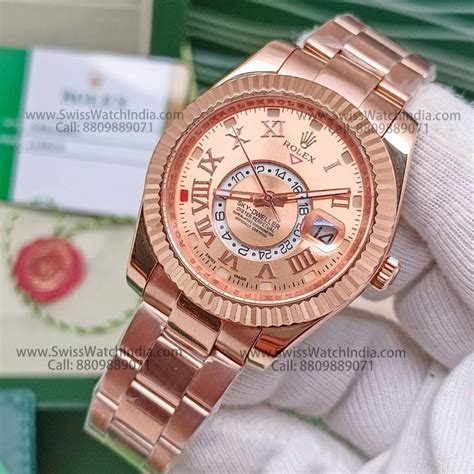 rolex sky dweller everose gold replica|rolex sky dweller dials.